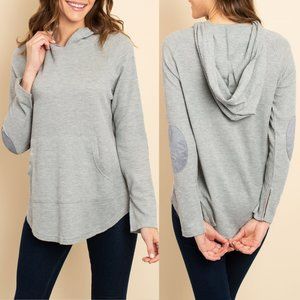 Grey Elbow Patch Waffle Ribbed Tunic {Doe + Rae}